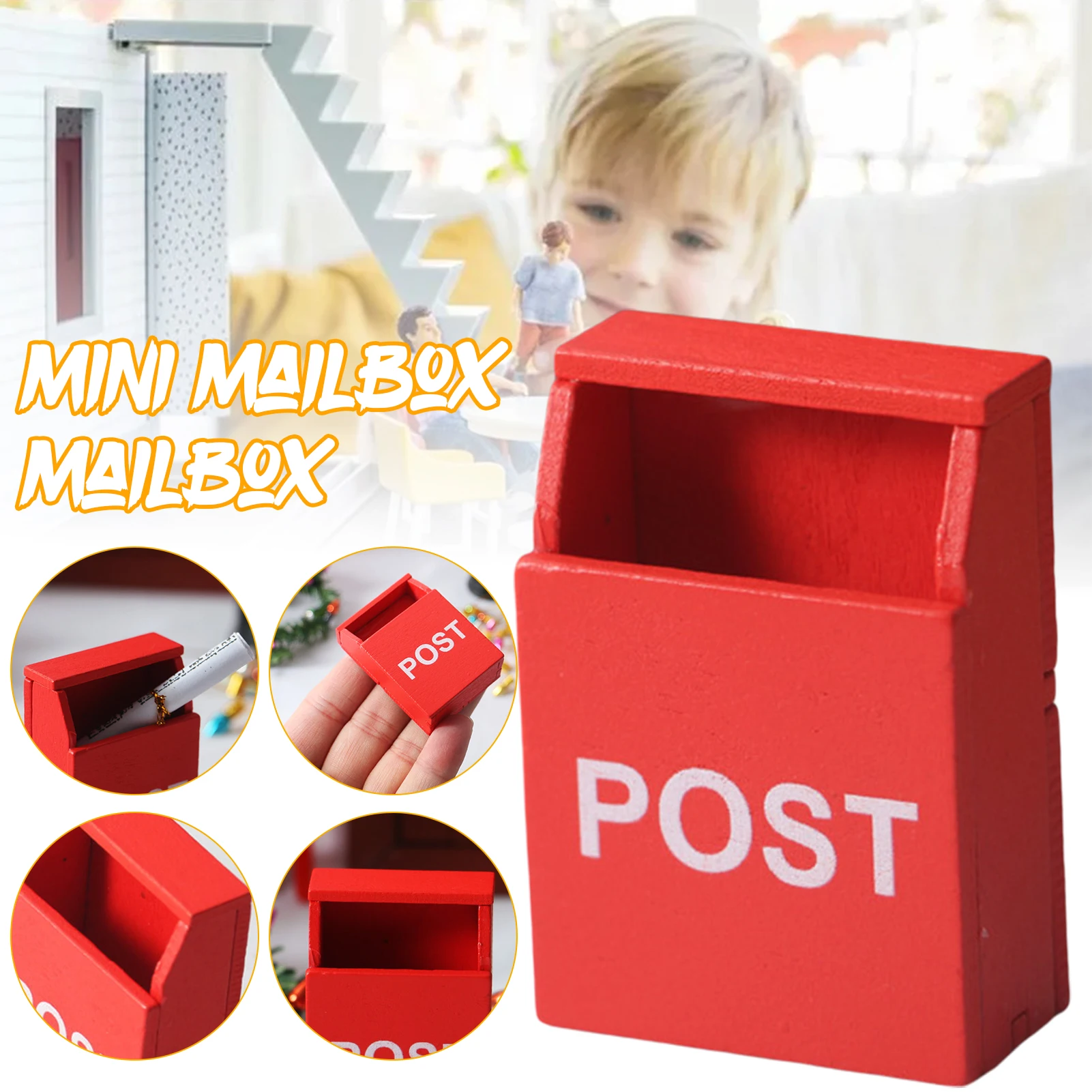 1/5pcs Mini Letter Box,Miniature Wooden Postbox Doll Accessories,Christmas Gnome Doll House Miniature Elf House For Fairy Girls