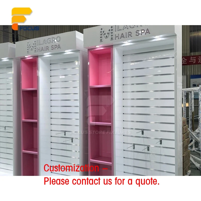 custom.Luxury Wig Display Stand Multi Tier Shelf Glass Frame Hairpiece Display Stand Unit