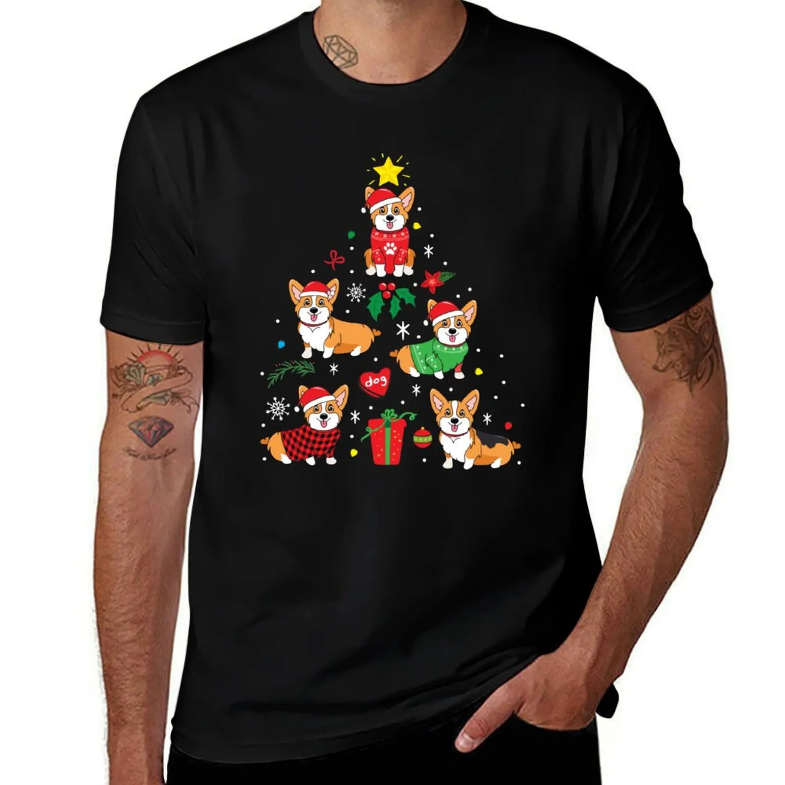 

Corgi Christmas Ornament Tree T-Shirt t shirts designer man t shirts for men t shirt man cotton T-Shirt