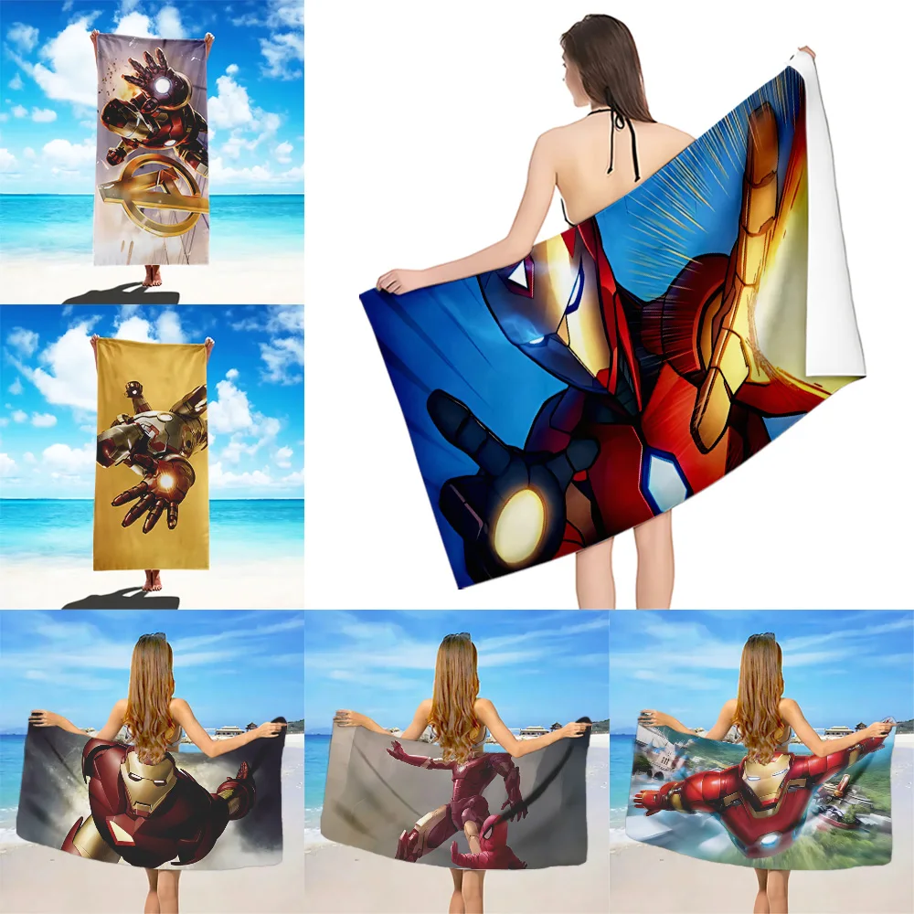 

Disney Iron Man Beach Towel Microfiber Sand Free Quick Dry Soft Sandproof Pool Towels Gift for Women Travel Gym Shower Camping