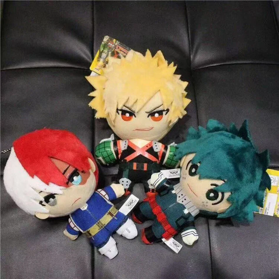 15cm Mini Doll Anime My Hero Academia Plush Toys Cartoon Izuku Midoriya Katsuki Bakugou Shouto Todoroki Stuffed Dolls Kids Gifts