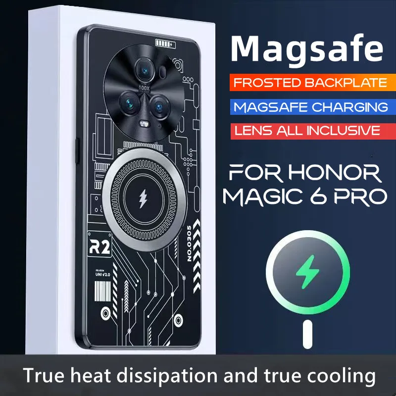 New Magsafe Graphene Cooling Case for Honor Magic 6 Pro Aluminum Heat Dissipation Red Copper Metal Cover For Honor Magic 5 4 Pro