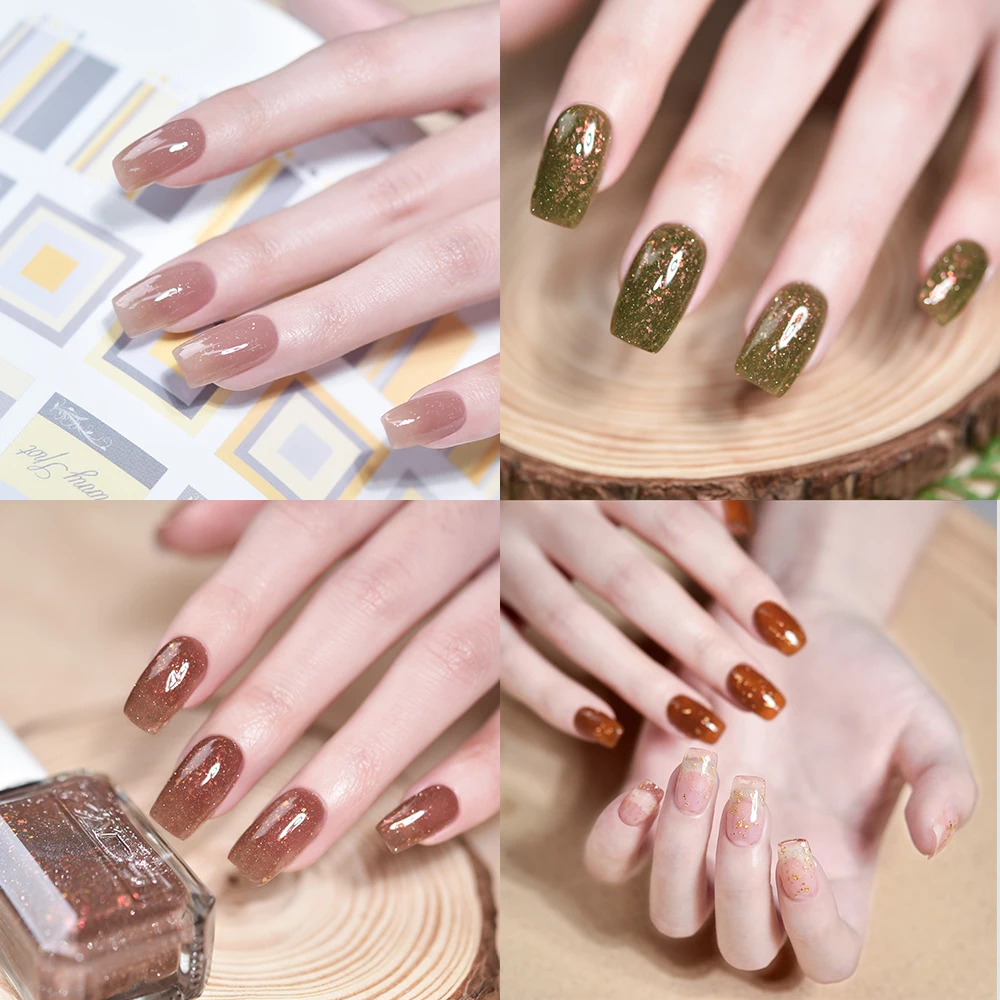 Kads 11Ml Nagellak Flakies & Reflecterende Glitters Bling Effect Manicure Nail Art Lak Lak 24K Goud Folie Top Jas Winter