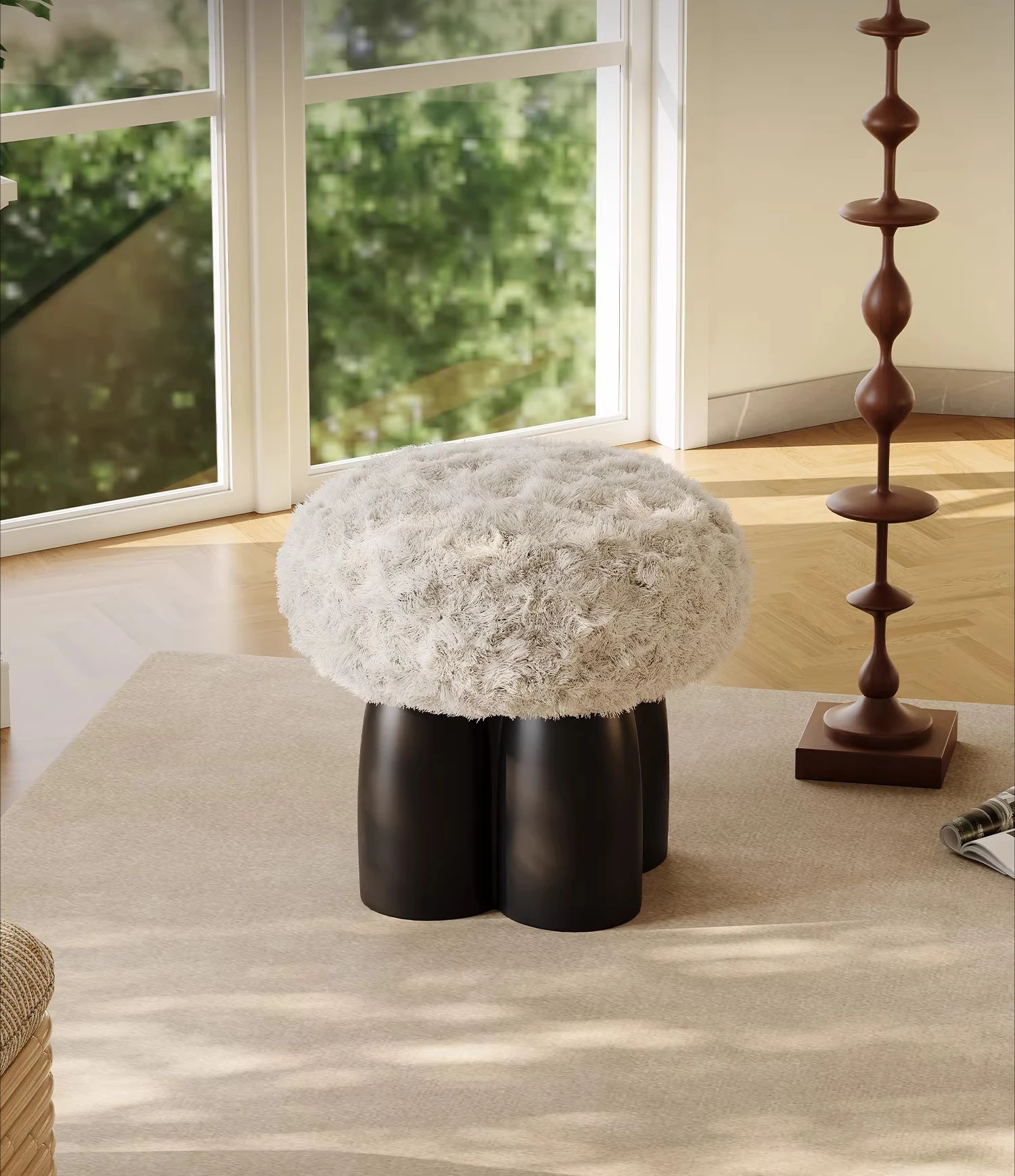 

Mushroom stool plush fabric designer high sense living room sofa low stool