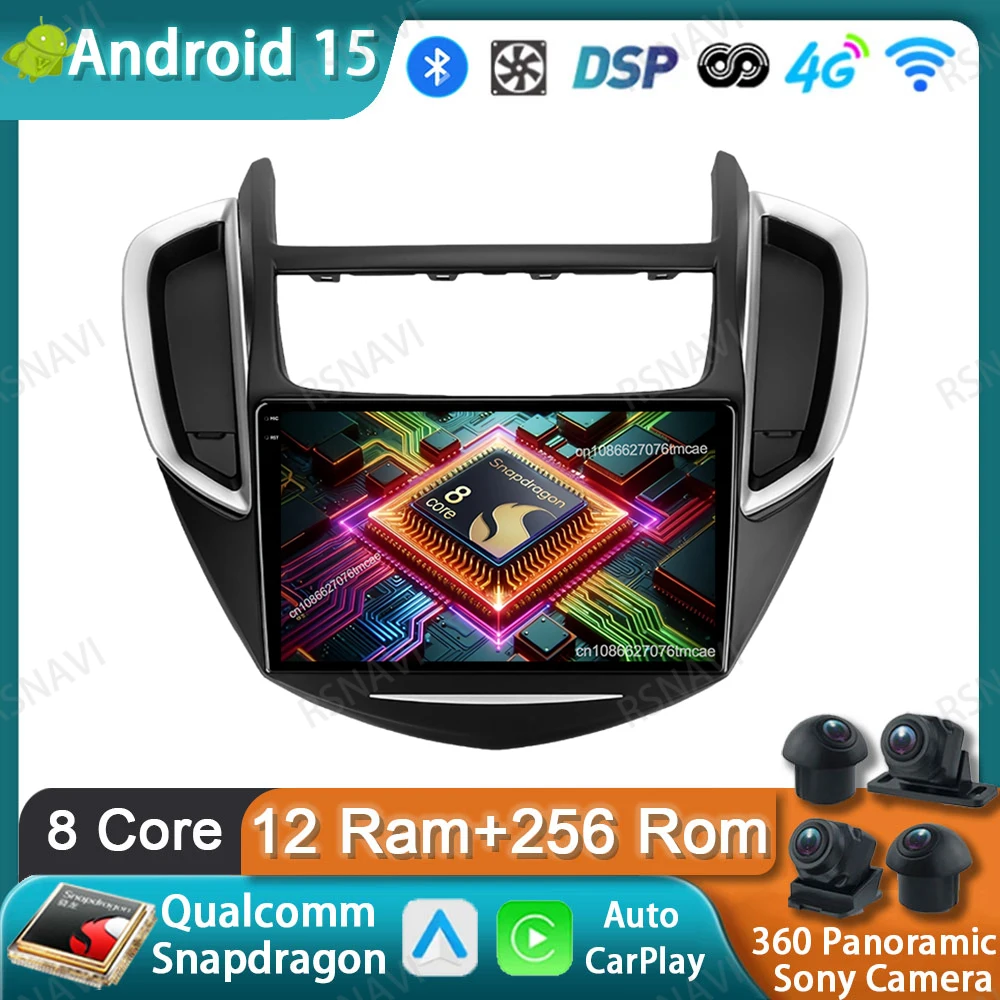 Radio de coche Android 15 para Chevrolet Tracker 3 TRAX 2013 2014 2015 Qualcomm 4G LTE Autoradio DVD 5G WIFI BT navegación estéreo GPS