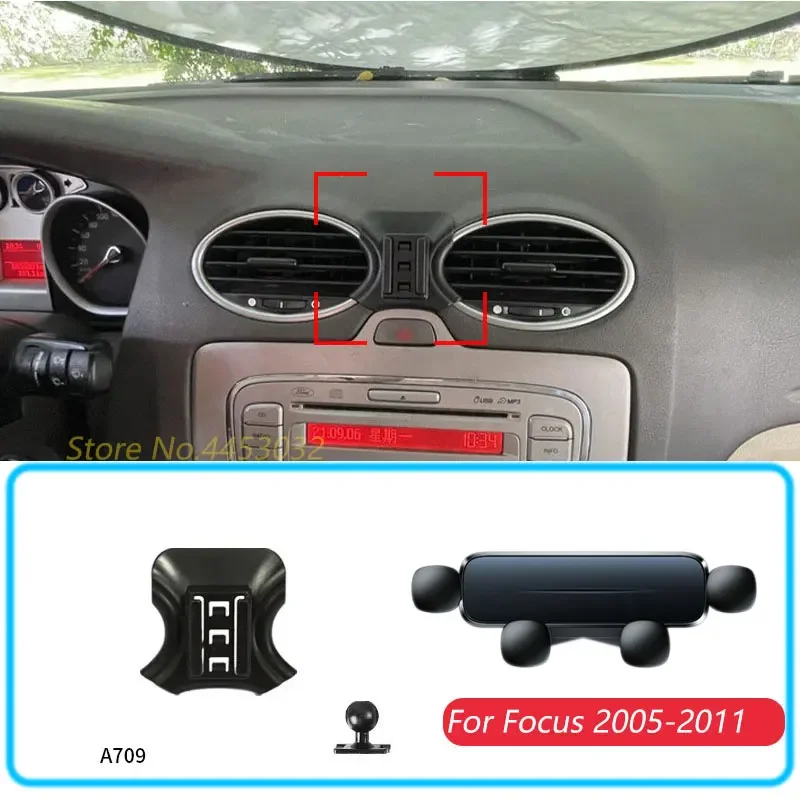 For Ford Focus 2005-2011 Car Phone Holder With Base 1 Suit Horizontal Gravity GPS Mobile Bracket Stand Mount Accessories