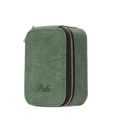 PULA Pocket Portable PU Case Large Capacity Zipper Bluetooth Earbud Storage Box Cable Organizer Earphone Accessories