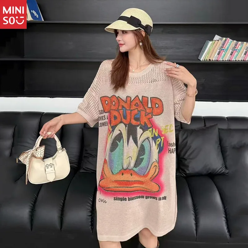 فستان ديزني مقاس كبير 2025، فستان متوسط الطول مصمم للصيف