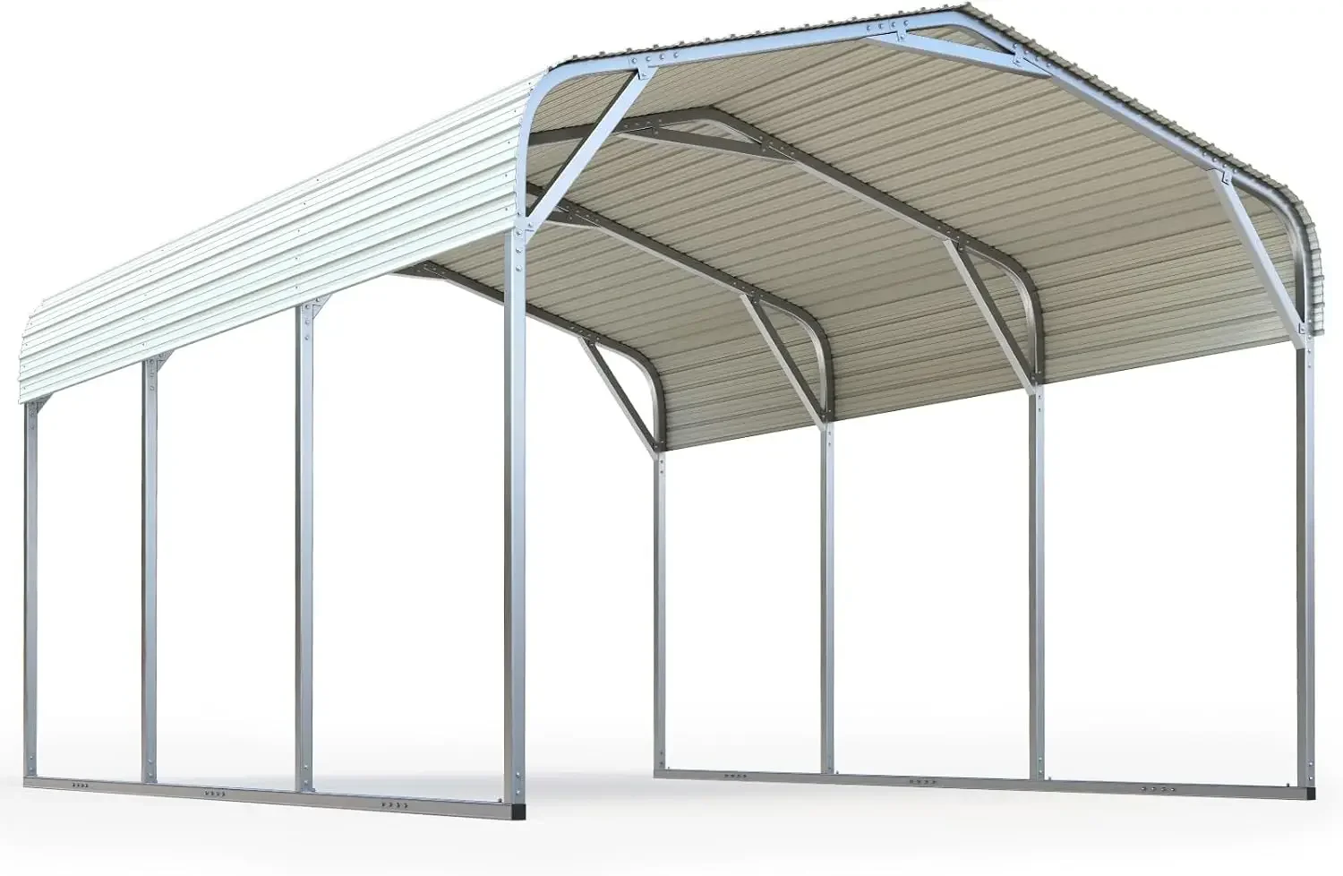 10X15 Ft metalen dak carportkits harde garage zware stalen autoluifel, wit