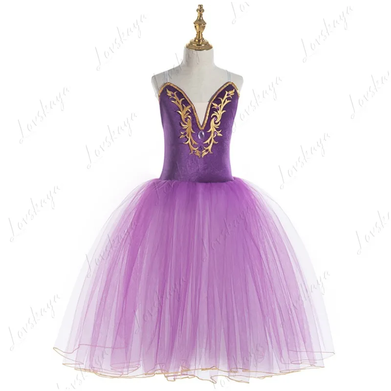 Children's Ballet Dance Costume - Puffball Chiffon Skirt - Ballet Long Dress - Competition Performance Outfit