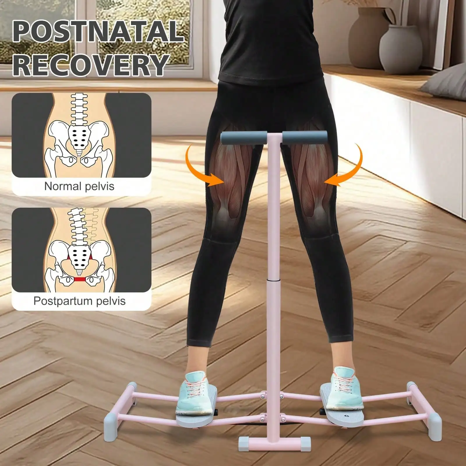 Ski Machine Foldable, Simulated Ski Trainer With 4-Level Adjustable Non-Slip Pedal Armrest, Pelvic Floor Muscle Trainer For Home - view 3