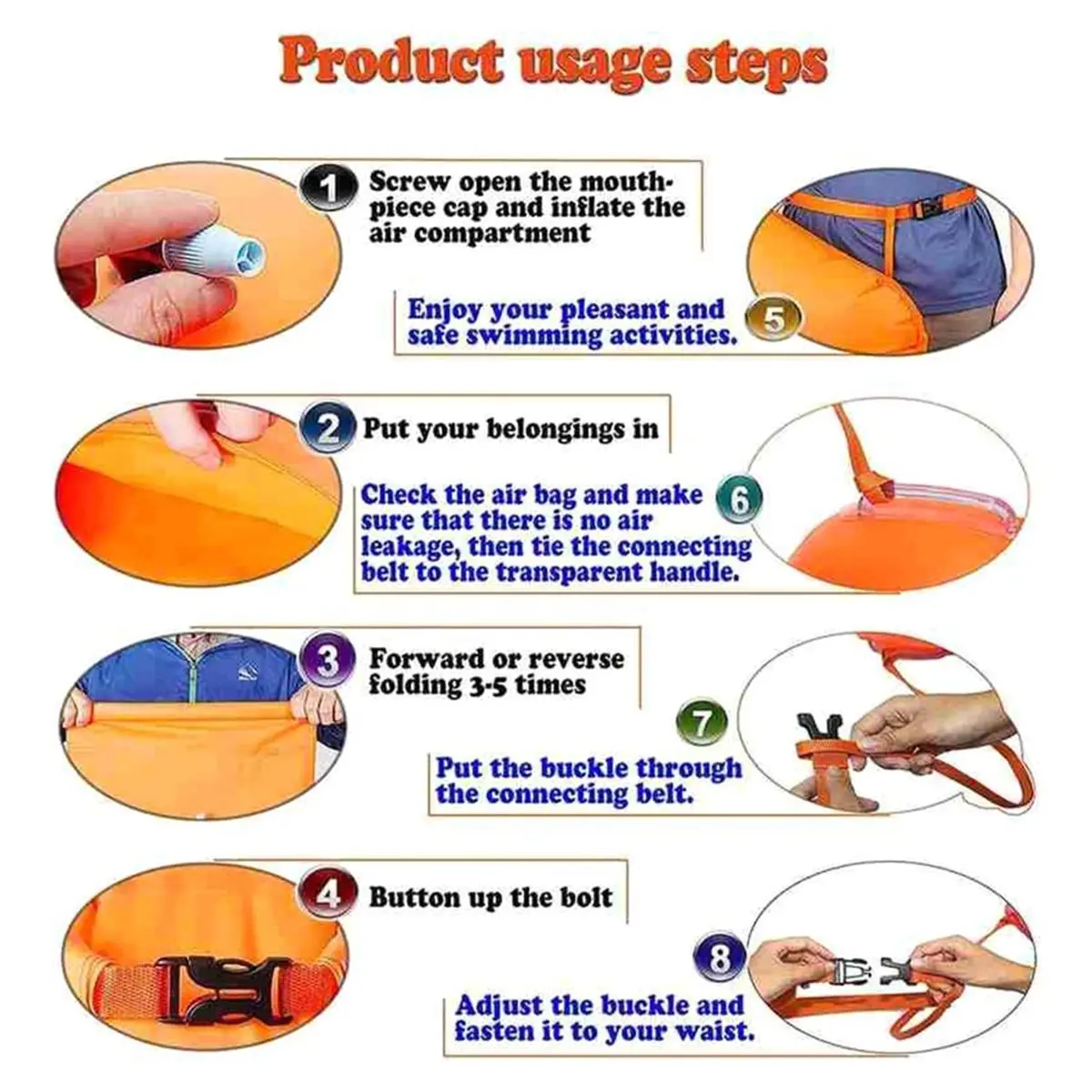 618 Mega Sale Outdoor Safety Swimming Buoy Multifunction Swim Float Bag with Waist Belt PVC Lifebelt Storage Bag for Water Sport