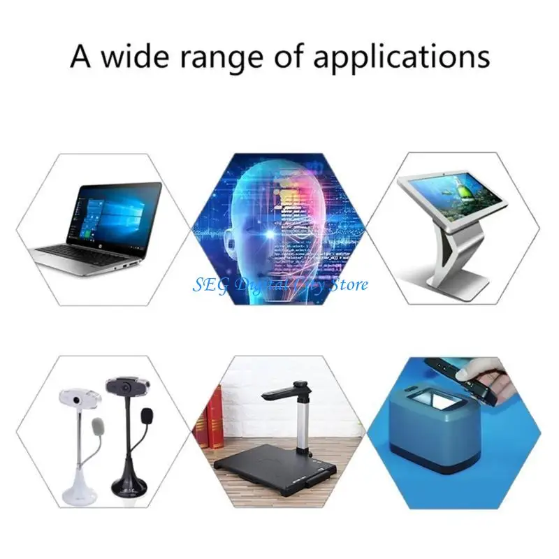 

U75B 1MP 100° Industrial Lens Module OV9732 USB Camera Module Board with USB Cord