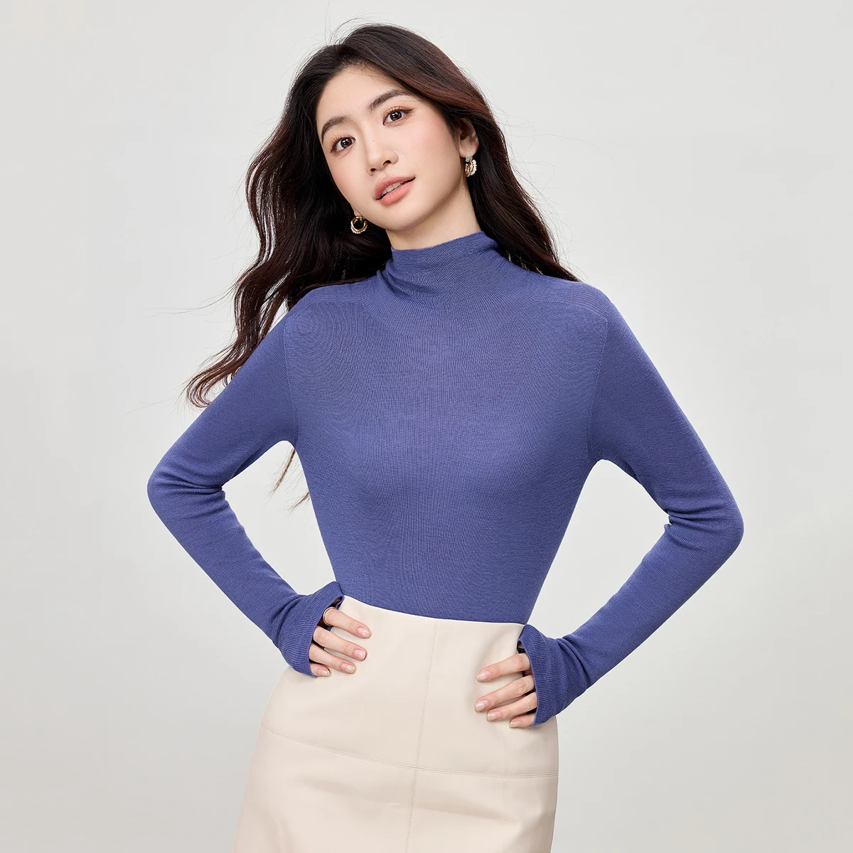 

SENTUBILA Cashmere Sweater Woman 100% Turtleneck Long Sleeve Jumpers 2025 Autumn Winter Solid Casual Women Clothing W53HI3063