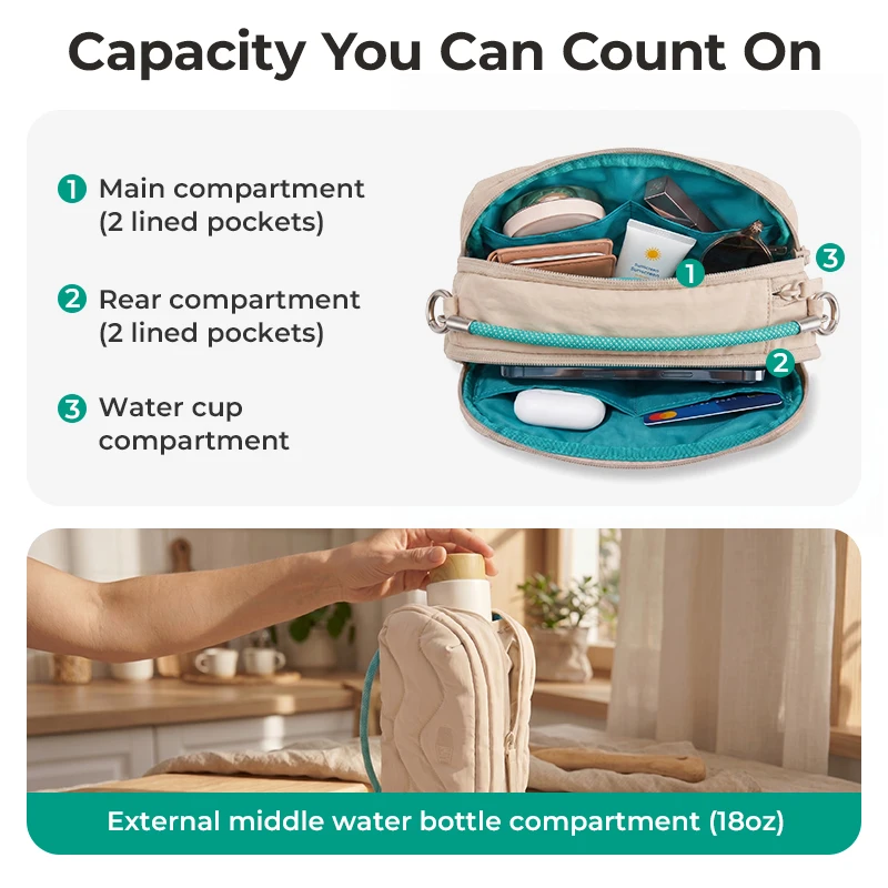 BAGSMART Crossbody Bag for Women Soft Lightweight Shoulder Bag Detachable Strap Casual Daily Dating Travel Small Handbag