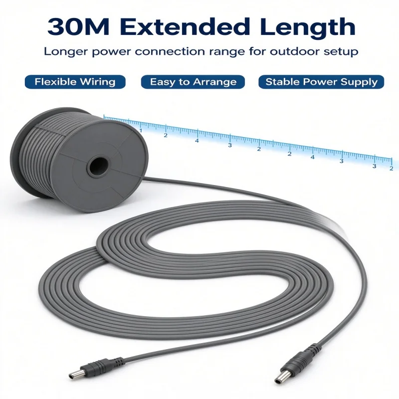 30M DC To DC PVC Power Cord For Starlink Mini Replacement Waterproof DC Power Cable Outdoor Satellite Dish RV Camping Power Wire