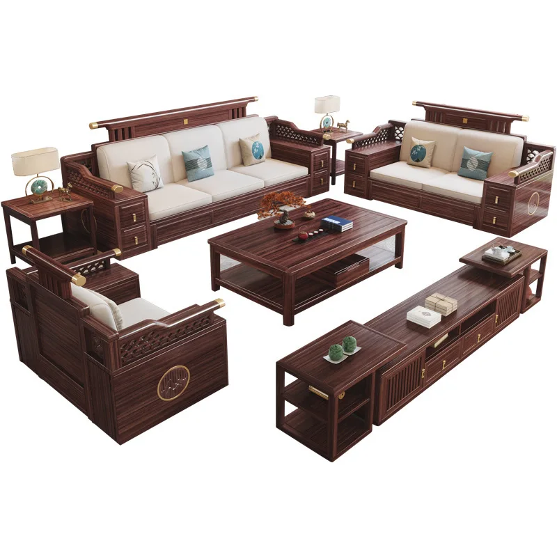 #Chinese-Style L-Shape Velvet-like Coating Sofa Set for Apartment Living Room Minimalist Design Durable & Eco-Friendly