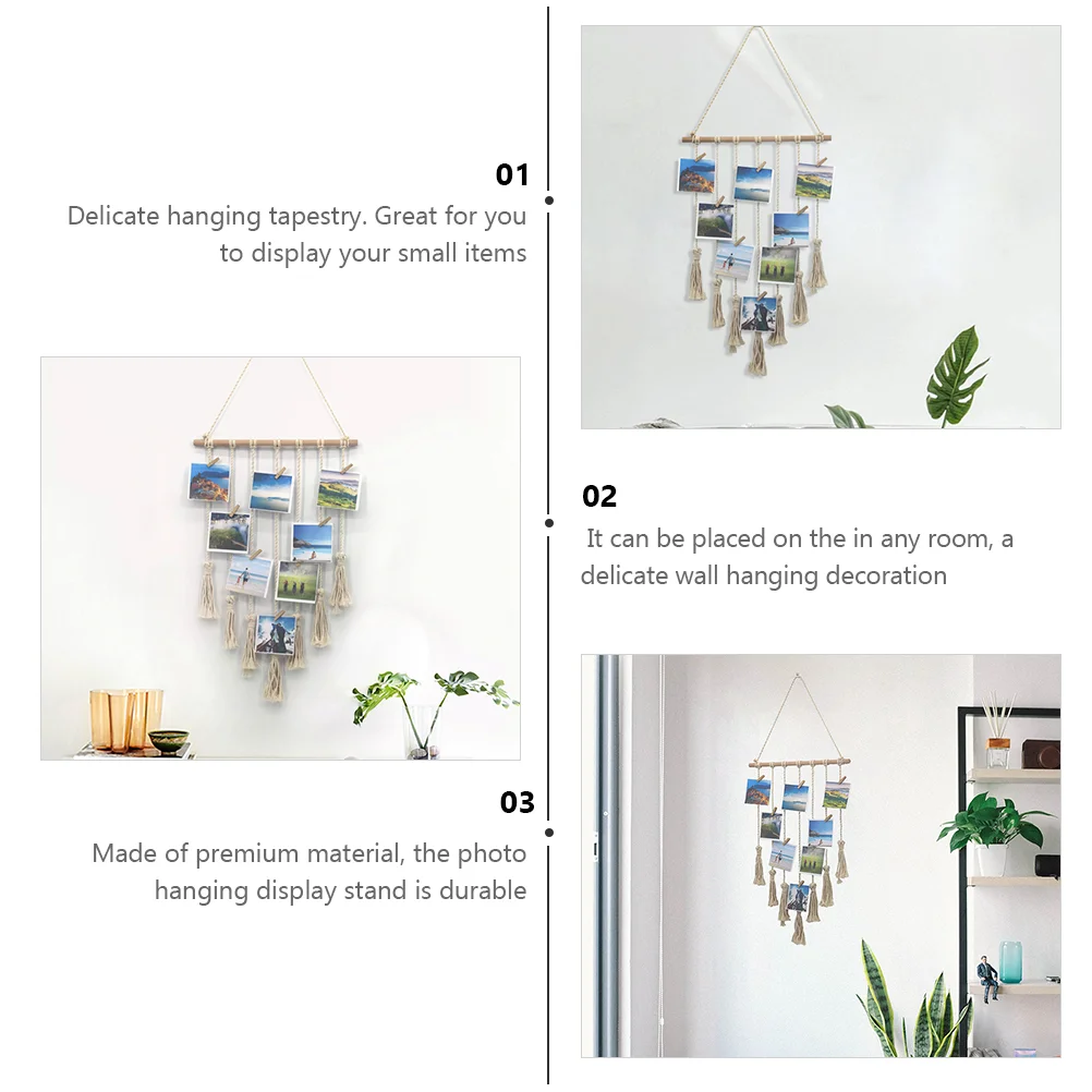 Woven Tapestry Classical Photo Display Hanging Decor Manual Picture Decorative Stand Cotton Hoop for Decoration