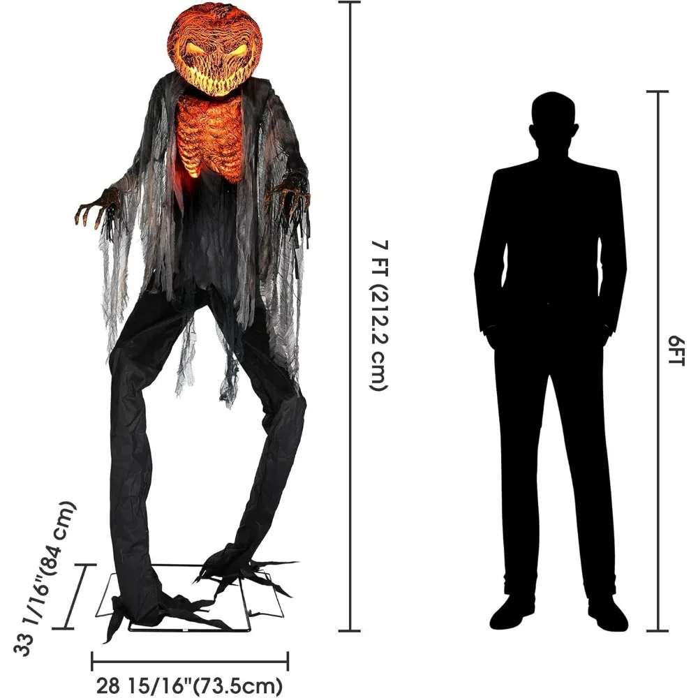 7 Ft Scary Giant Large Animated Halloween Decorations Evil Monster Alien,  Horror Halloween Party Motion & Sound Activated