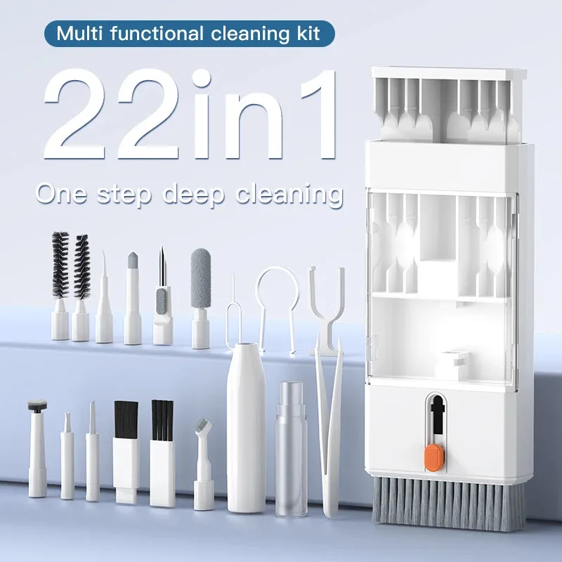 22 in 1 Multi-Function Cleaning Kit for iPhone AirPods iPad Digital Camera PC Keyboard Phone Screen Headphones Tools