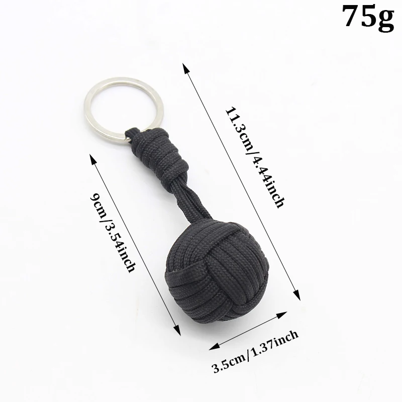 Outdoor Mini Safety Protection Monkey Fist Steel Ball Carrying Self Defense Lane Survival Keychain Broken Window