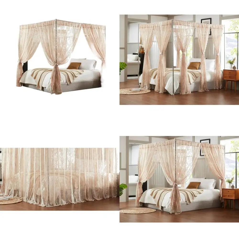 

Набор из 8 льняных штор для кроватей 48 x 78 дюймов с подхватами, подходит для кроватей размера Queen или King, идеально подходит для элегантного оформления спальни.