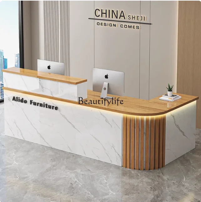 

yj32 Chinese Style Bar Counter Cashier Corner Front Reception Desk Small Shop