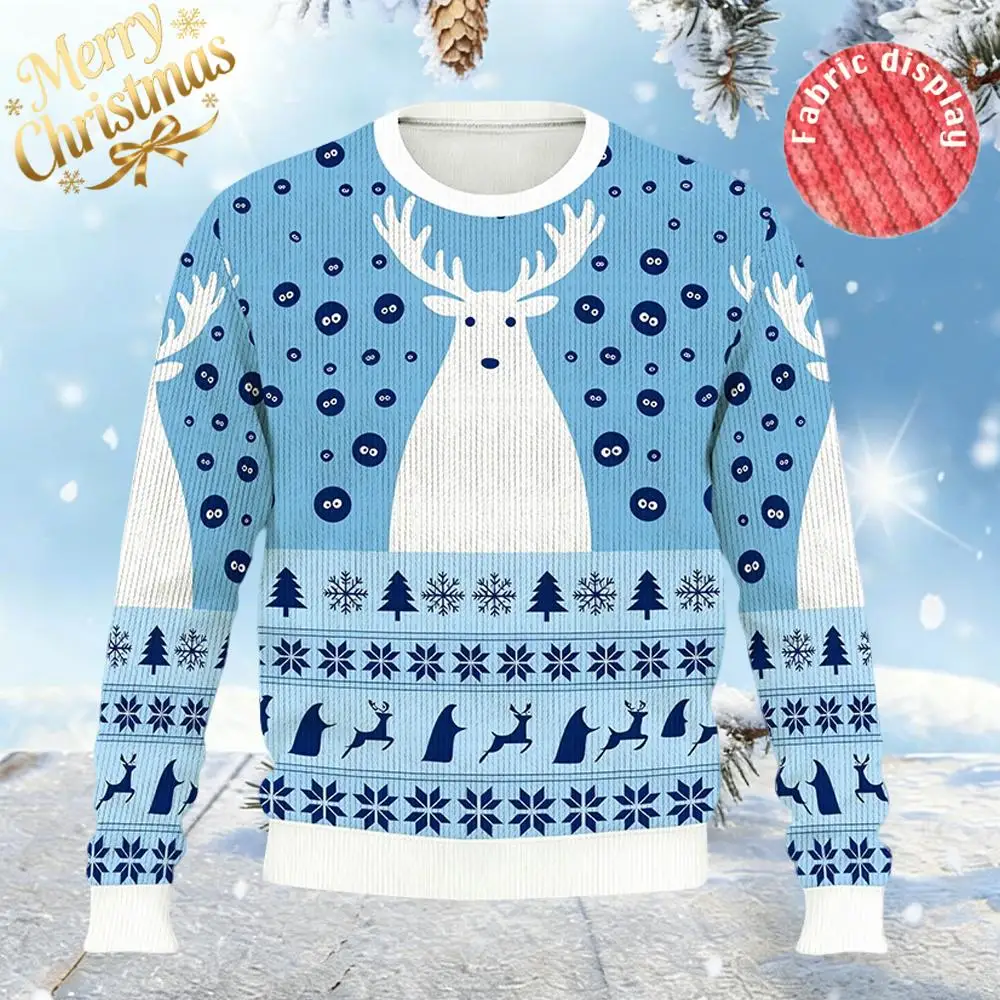 عيد الميلاد الغزلان الحياكة الحزب مطبوعة سترة الرجال النساء عيد الميلاد قبيحة سترة سترة مضحكة عطلة الحزب الدافئ العادي جيرسي