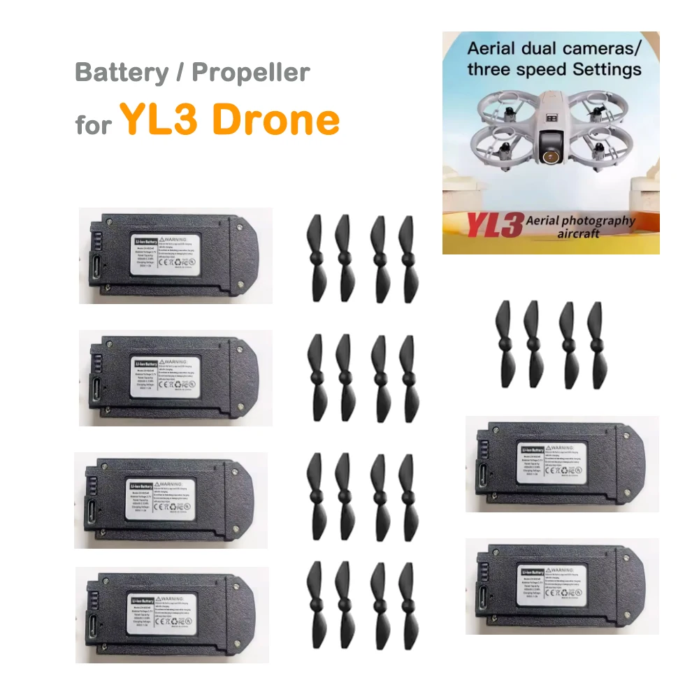 YL3 Dron Spare Accessory YL3 Battery ZN 802540 Mini Drone Battery / Propeller Main Blade Wing CW CCW Rotor Part