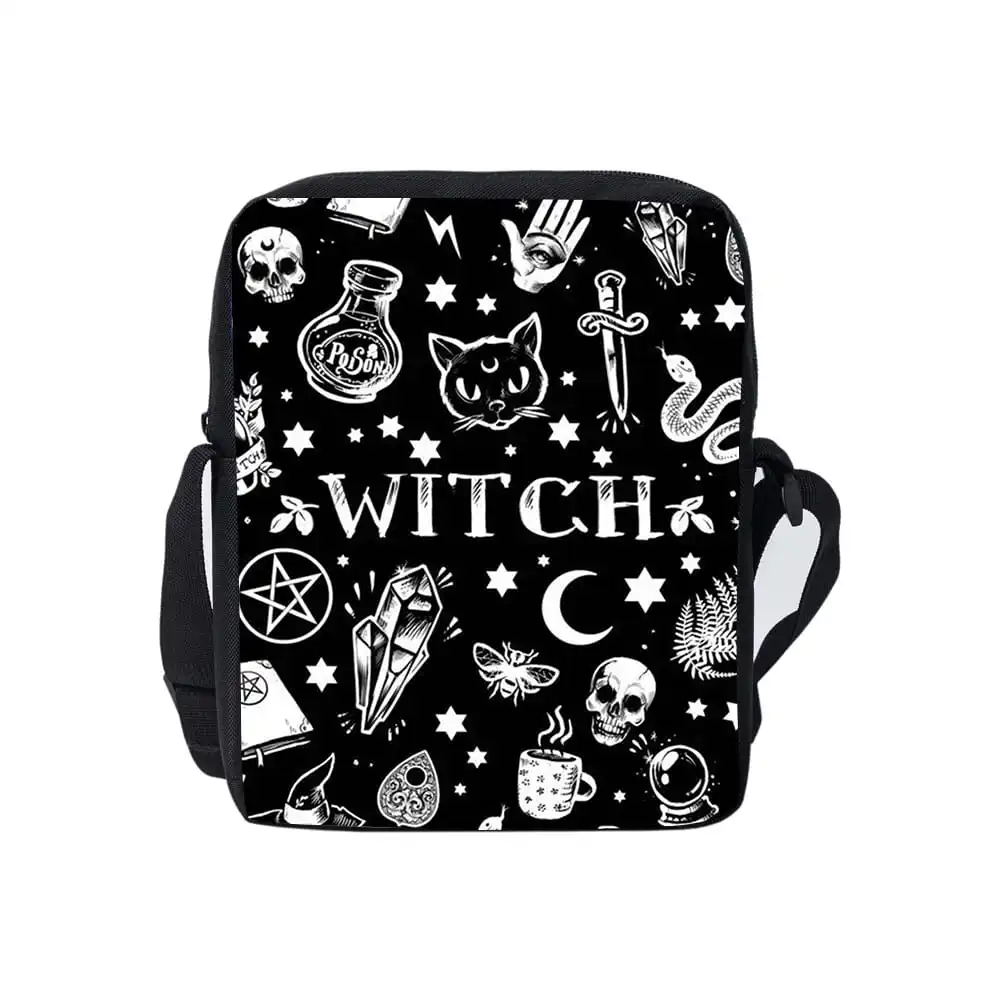 Witch Daily Single Sided Messenger Bag For Boy/Girls Children Best Gifts 2D Flat Cartoon Casual Teenage Crossbody Bag