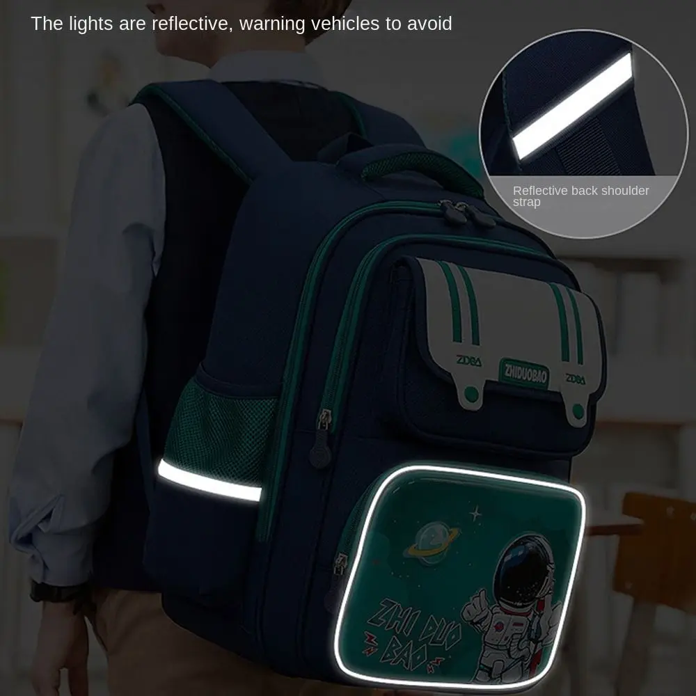 Bolsa Escolar con estampado de astronauta, bolso de hombro portátil de protección Espinal, gran capacidad, diseño reflectante, suministros para estudiantes