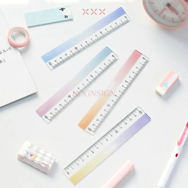 

1pcs A straightedge wave pattern elementary school student uses a ruler and a mathematical scale ruler