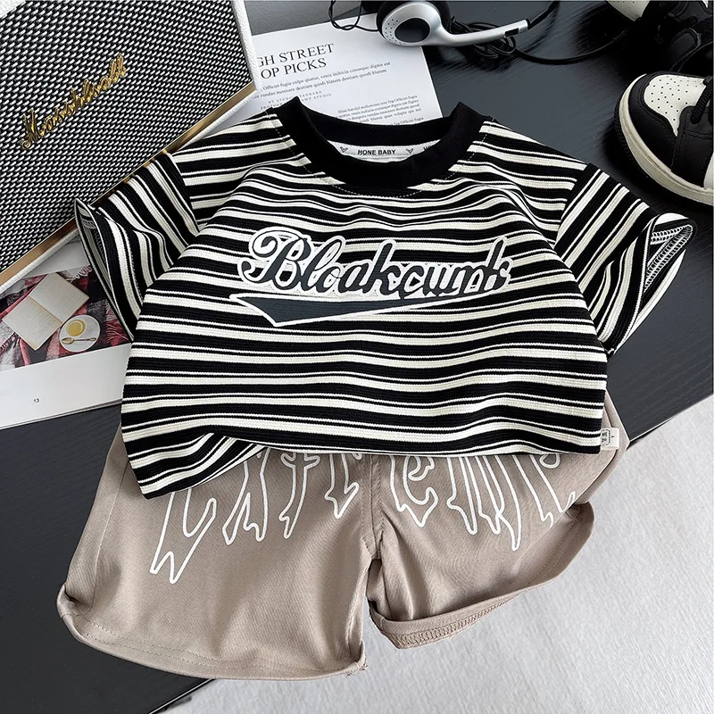 

New Summer Baby Boys Clothes Suit Children Striped T-Shirt Shorts 2Pcs/Set Toddler Outfits Infant Casual Costume Kids Tracksuits