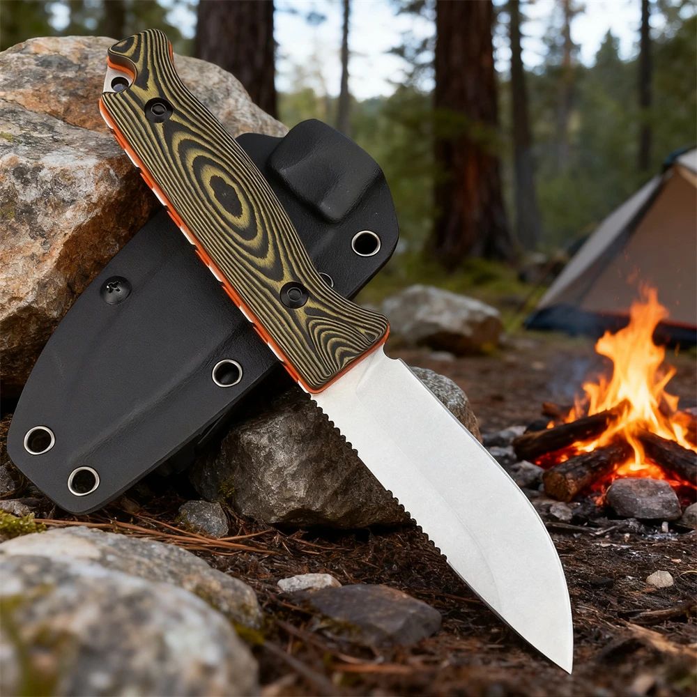 

Top Quality Fixed Blade with Protective Cover 8Cr13Mov Blade Outdoor Portable Camping Hiking Utility Knives Survival Fruit Knife