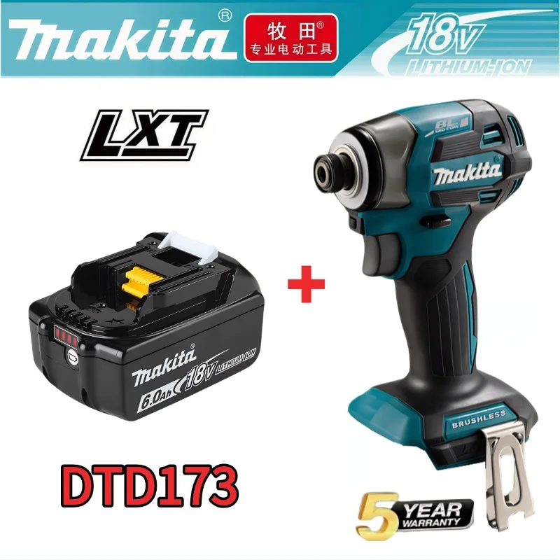 Makita DTD173 18V tournevis à percussion sans fil LXT BL moteur sans brosse perceuse électrique bois/boulon/Mode T 180 N · M outils électriques rechargeables