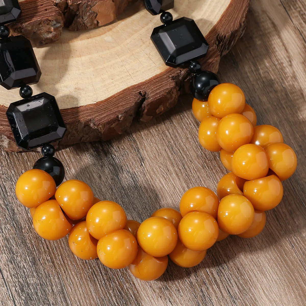 European and American cross-border garlic antlers round geometric beads personalized retro temperament advanced sense ethnic sty