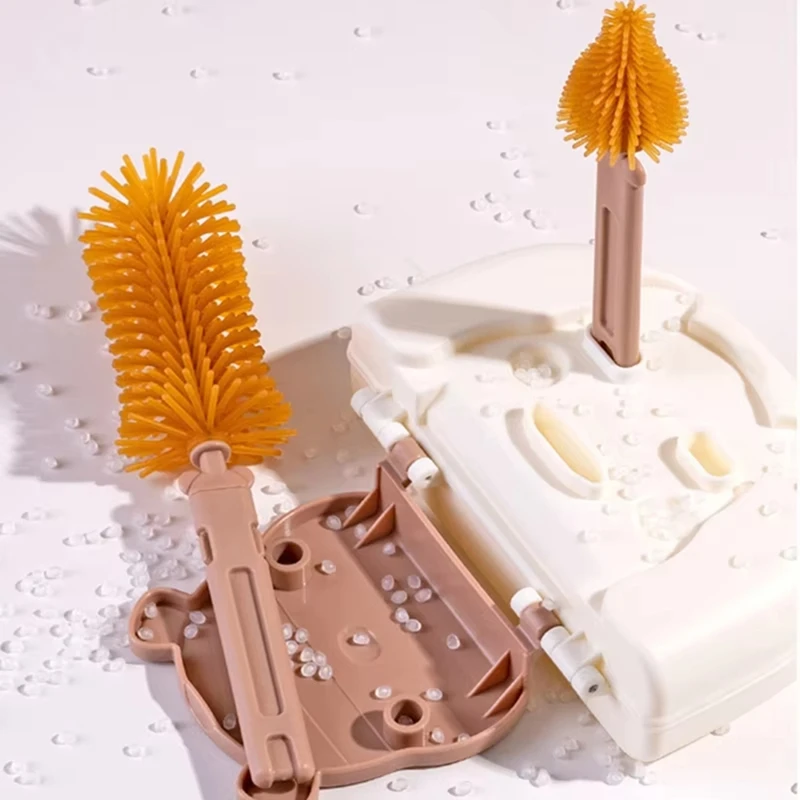 Kit de nettoyage de biberons avec étendoir, brosses en Silicone, nettoyeur de paille et de mamelon, boîte de rangement