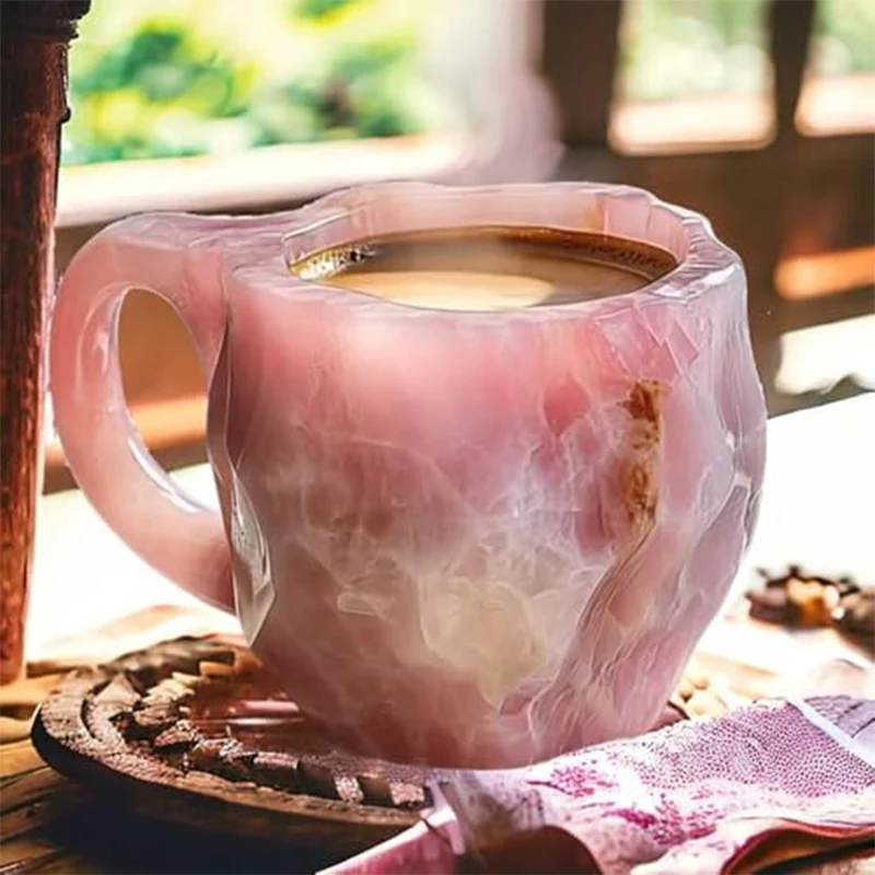 New Natural Resin Mineral Crystal Coffee Cups Colorful Large-Capacity Agate Crystal Cups Household