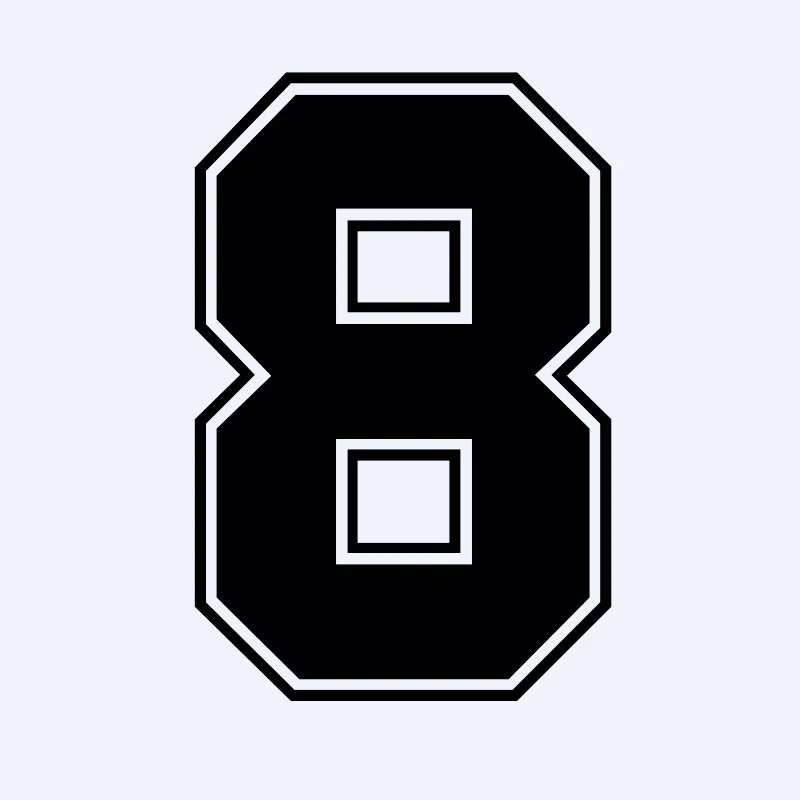 15*10 Cm Number 8 Digital Funny Car Sticker Vinyl Decal Silver/black For Auto Stickers Styling,PVC