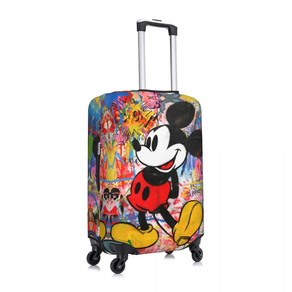 Mickey Mouse Graffiti Suitcase Cover Cruise Trip Flight Useful Luggage Supplies Protection