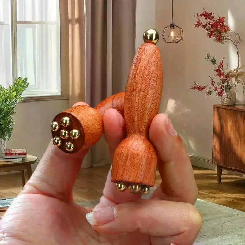 

Lotus Seedpod Beauty Профессиональный латунный и палисандр для лица Gua Sha Инструмент для релаксации глаз Меридианы Точечный массаж акупунктурных точек Ручной