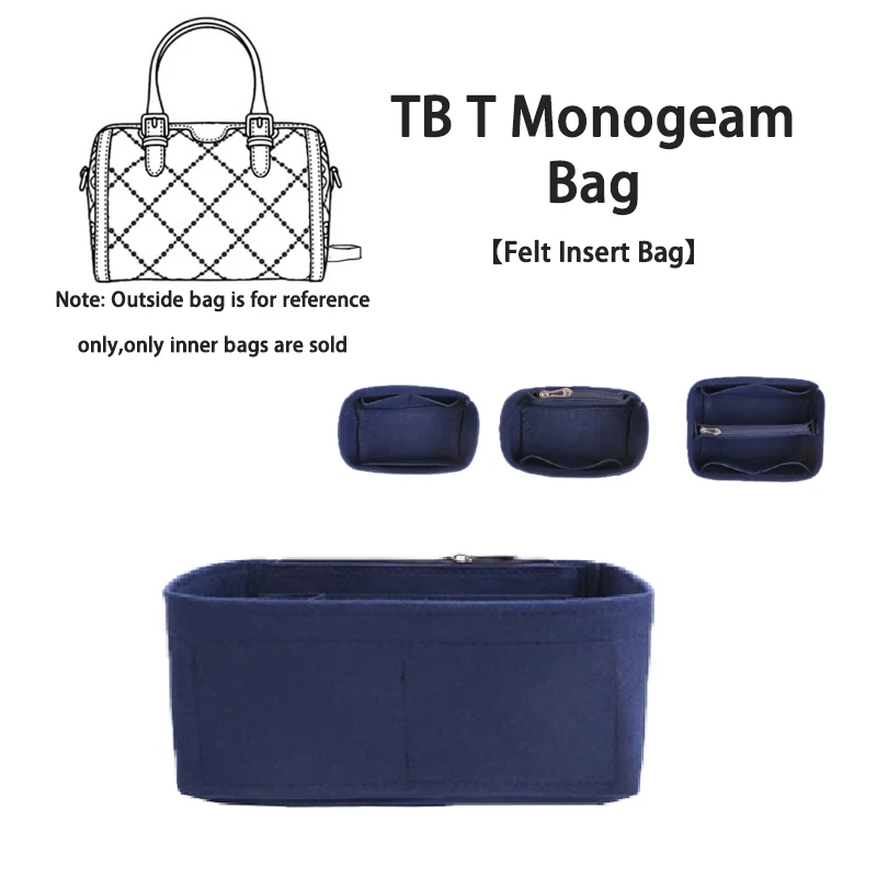 EverToner Multi-Pocket The Liner Bag Felt Purse Insert Handbag Liner Bag Organizer for T-B T Monogram Storage Bag