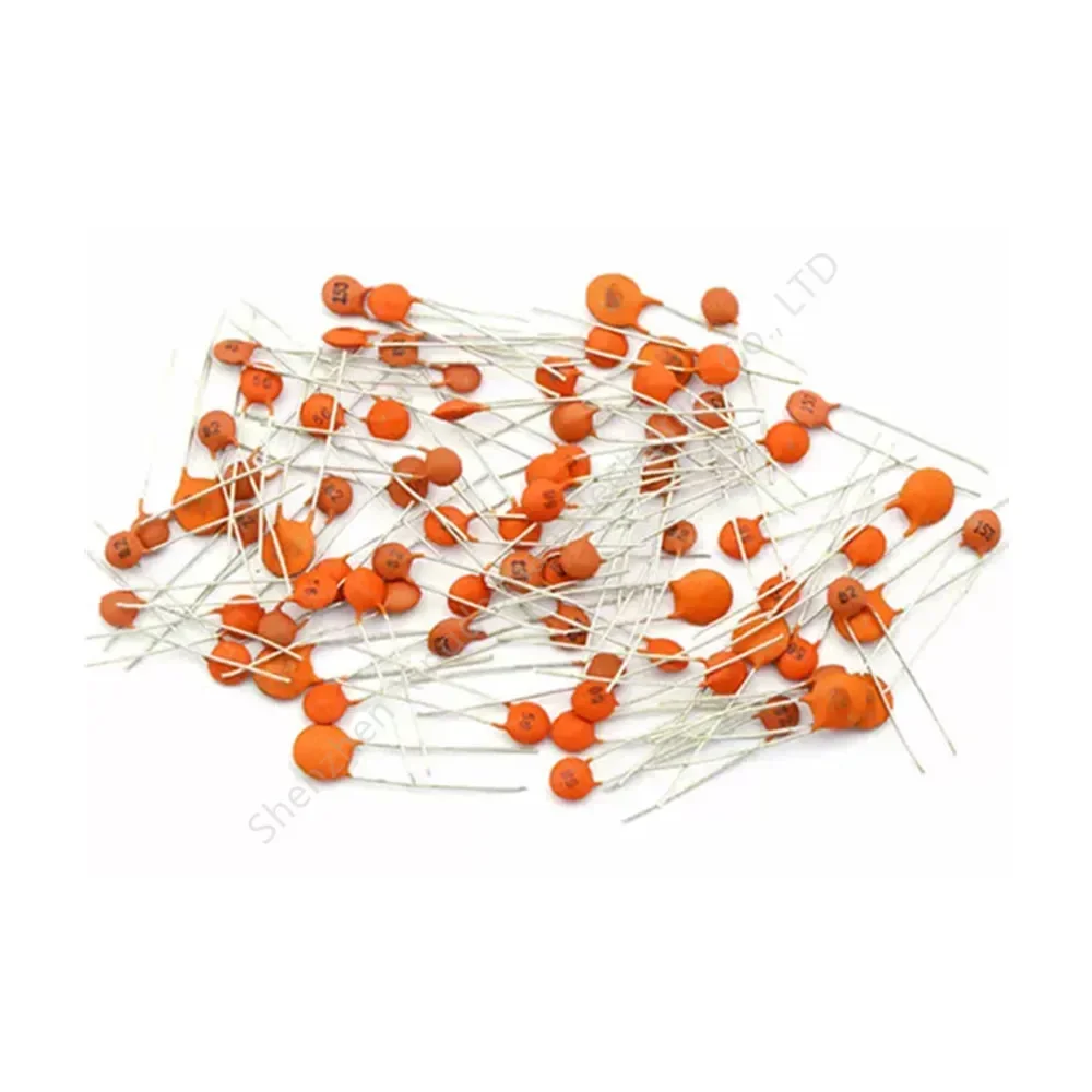 100 Uds condensador cerámico 50V 1pF ~ 100nF 0,1 uF 104 4,7PF 10PF 22PF 33PF 47PF 100PF 101 220PF 221 330PF 470PF 1NF 103 47NF 473