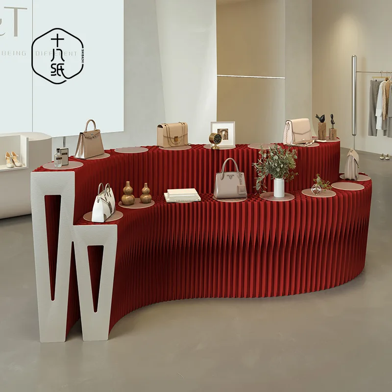 

18-Paper Shelf Display Cabinet Taichung Island Offline Physical Sample Jewelry Model Products Multi-layer Display Shelf