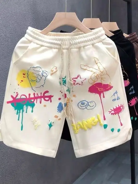 

Мужские шорты, летние американские спортивные спортивные штаны в стиле ретро, повседневные спортивные брюки с пятью точками, модные