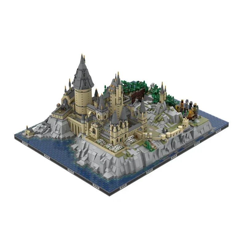 Modelo de película mágica, ladrillos de construcción MOC, Castillo costero Medieval, tecnología Modular, regalos, vacaciones, montar, juguetes para niños, traje