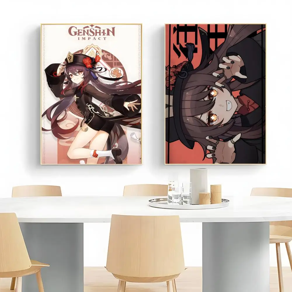 Fantasy Game G-Genshin Impact Hu Tao Poster Wall Art Print Decorative Mural Home Decor Gift Unframed