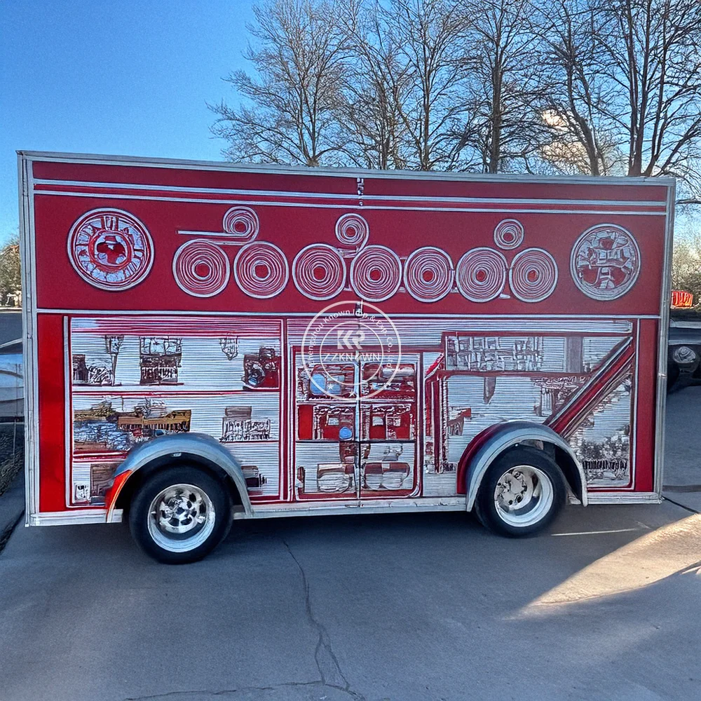 10FT  stainless steel   Food Truck Trailer   Mobile Street Food Trailer with Concession Window and Full Kitchen Equipment