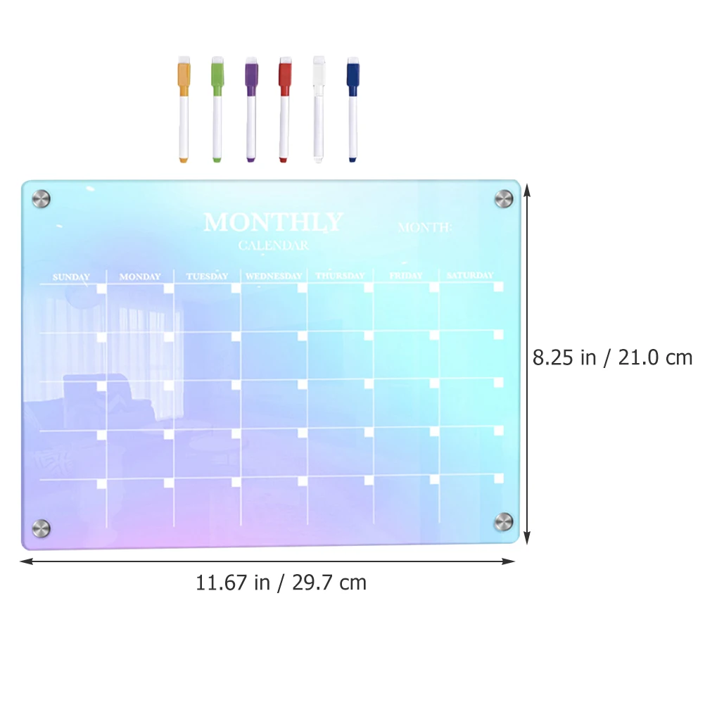 Imagem -06 - Magnetic Erasable Planning Board Acrílico Mensal Planner Dry Apagar Whiteboard Frigorífico Calendar Notes Message Memo Board