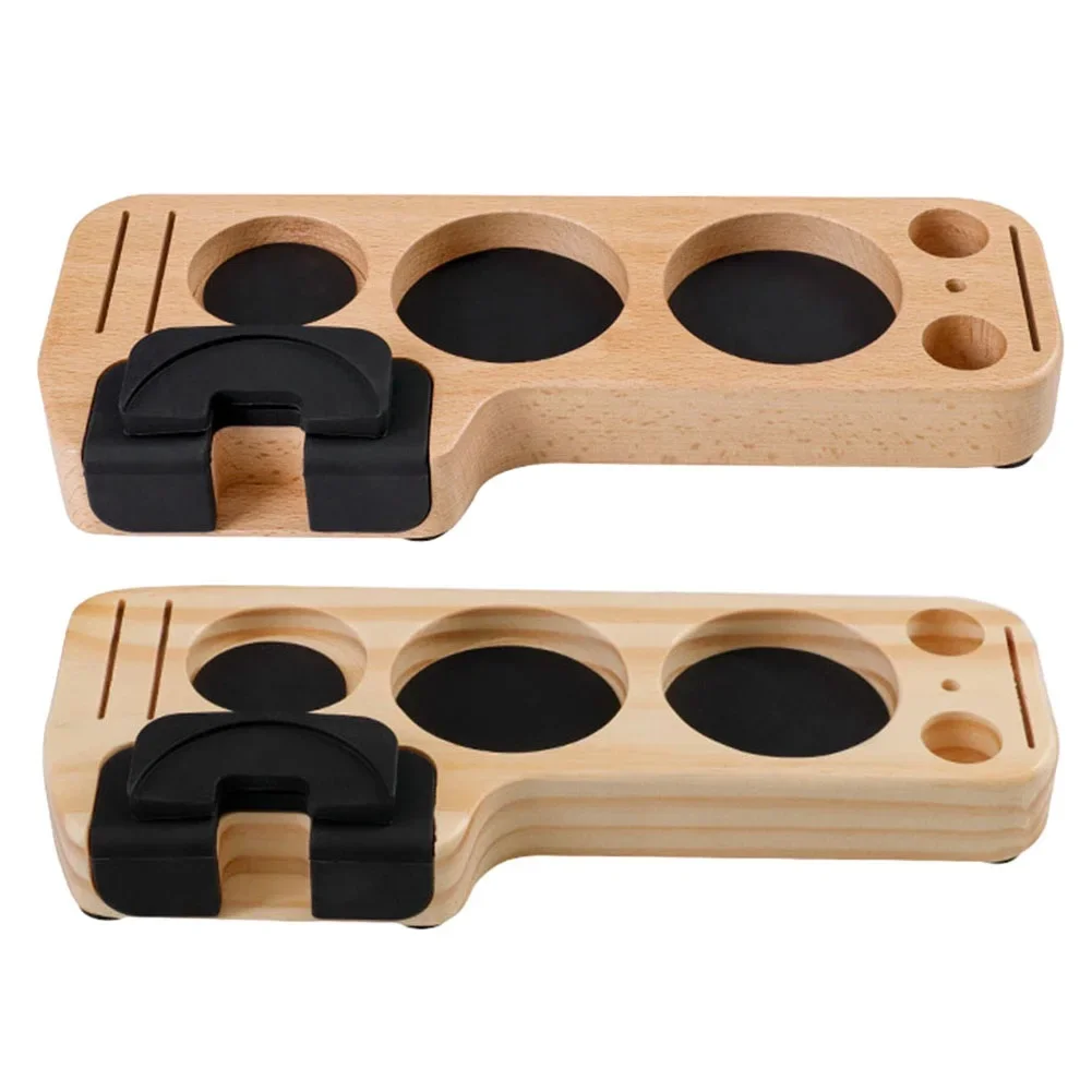 Coffee Tamper Mat Station Stand Portafilter Holder Support Base Rack Pine Wood For 51MM 54MM 58MM Espresso Accessories Barista